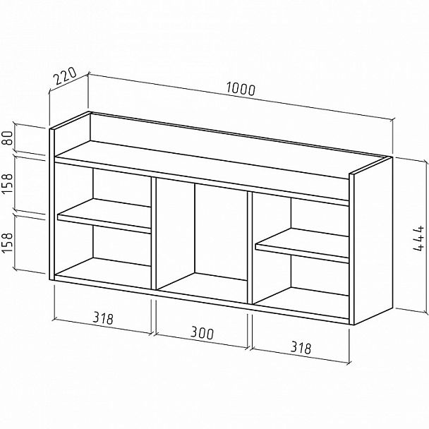 Полка комбинированная Остин-1 - Вид 2