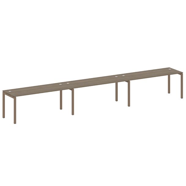 Metal System Quattro Р. ст. на 3 раб. места на П-образном м/к 50БП.СМ-3.5 Вяз/Мокко металл 5400*720*750 - Вид 1