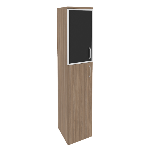 Onix Шкаф высокий узкий левый O.SU-1.7 R (L) black Дуб аризона/Стекло black 400*420*1977 - Вид 1