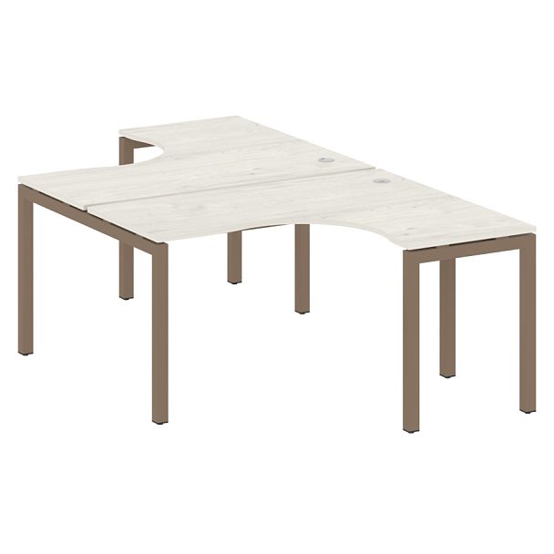 Metal System Quattro Р. ст. криволинейная на П-образном м/к 50БП.РАС-СА-2.3 Дуб наварра/Мокко металл 1400*2435*750 - Вид 1