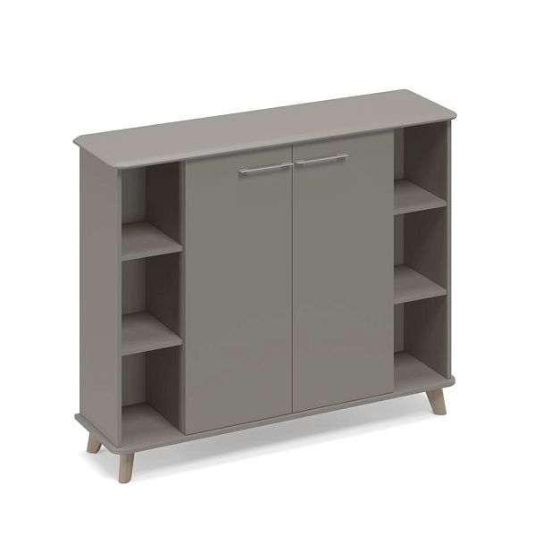 Шкаф средний полузакрытый греденция Time wood ТМ 352 ВЛ/ВЛ/ВЛ мокко премиум - Вид 1