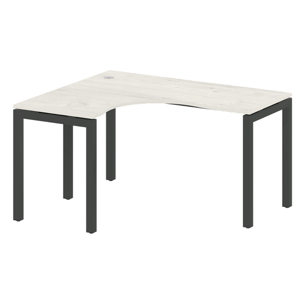 Metal System Quattro Стол криволинейный левый на П-образном м/к 50БП.СА-3 (L) Дуб наварра/Антрацит металл 1400*1200*750 - Вид 1