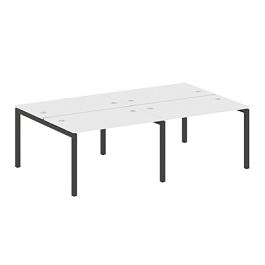 Metal System Quattro Р. ст. на 4 раб. места на П-образном м/к 50БП.СМ-4.2 Белый/Антрацит металл 2400*1475*750 - Фото предпросмотра