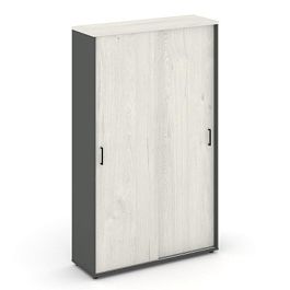 Стайл Проджект Шкаф-купе с полками SN.SHK-001 Антрацит/Дуб Наварра/Черный Ручки 1200*400*1982 - Фото предпросмотра