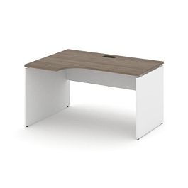 Стайл Проджект Стол рабочий эргоном. SN-D.SPA-001(L) Вяз Благородный/Белый/Черная Заглушка 1380*600/ - Фото предпросмотра