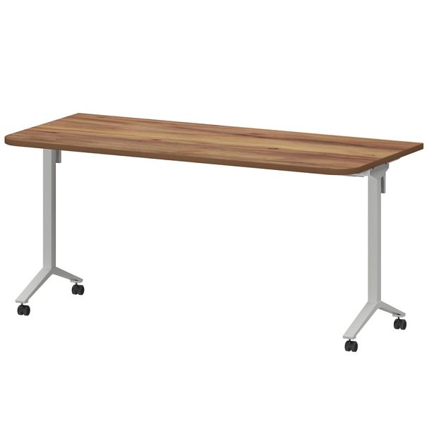 Стол мобильный складной радиусный МБ25-160.70Р Таксония/Белый 1600x700x750 Моби - Вид 1