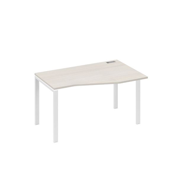 Стол эргономичный правый "Техно" на металлокаркасе UNO A4 А4 Б1 064 БП дуб / металлокаркас белый - Вид 1