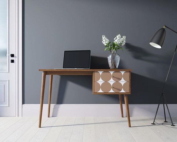 Стол рабочий Berber принт 17 с одной тумбой арт BB20/Print_17 - Вид 4