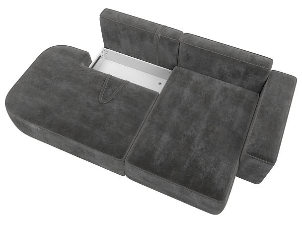 Диван угловой Лига-065 угол правый Велюр серый - Вид 7