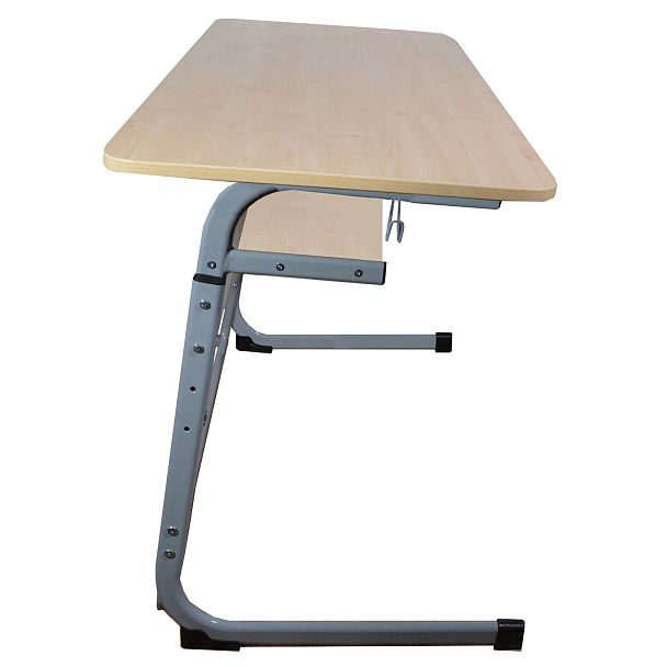 Стол-парта 2-местный регулируемый "Атлант", 1200х500х640-760 мм, рост 4-6, серый каркас, ЛДСП клён - Вид 4