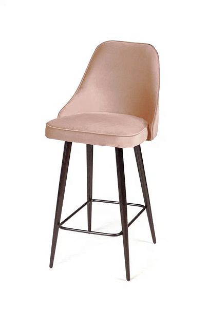 Стул полубарный Oliver, бархат бежевый 5/ чёрный конус - Вид 1