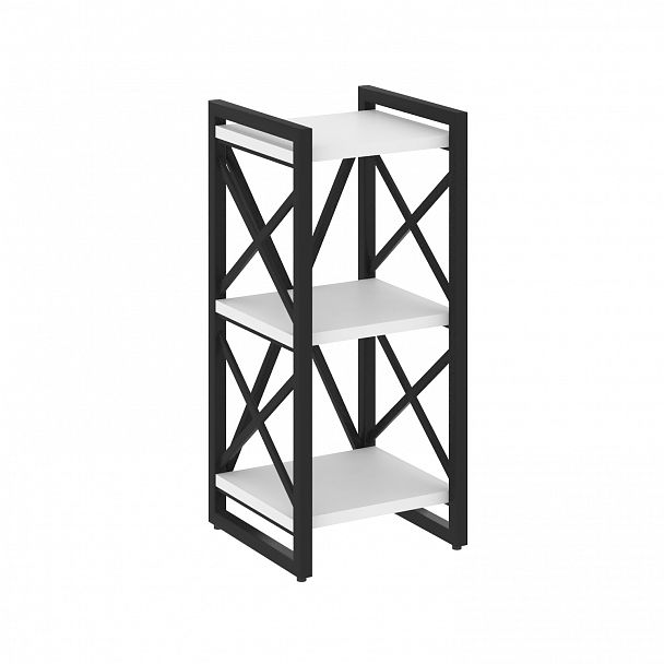 Стеллаж на опорах "Loft" VR.L-MST.O-3.4 белый бриллиант/черный - Вид 1
