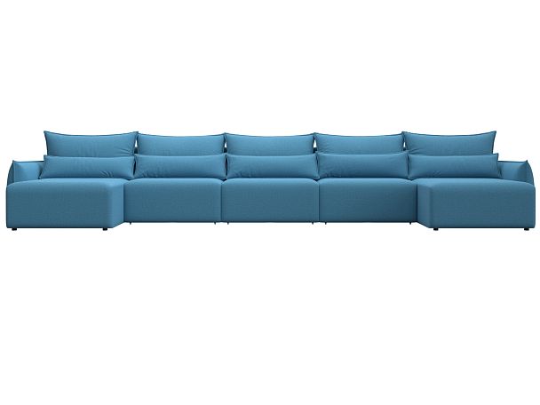 Диван п-образный Лига-051 НПБ МегаЛонг Рогожка голубой - Вид 2