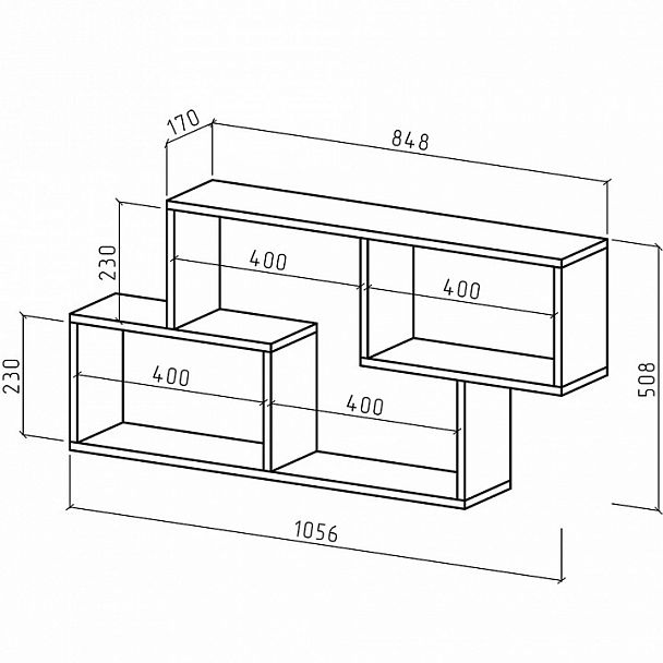 Полка навесная Лайт-12 - Вид 2