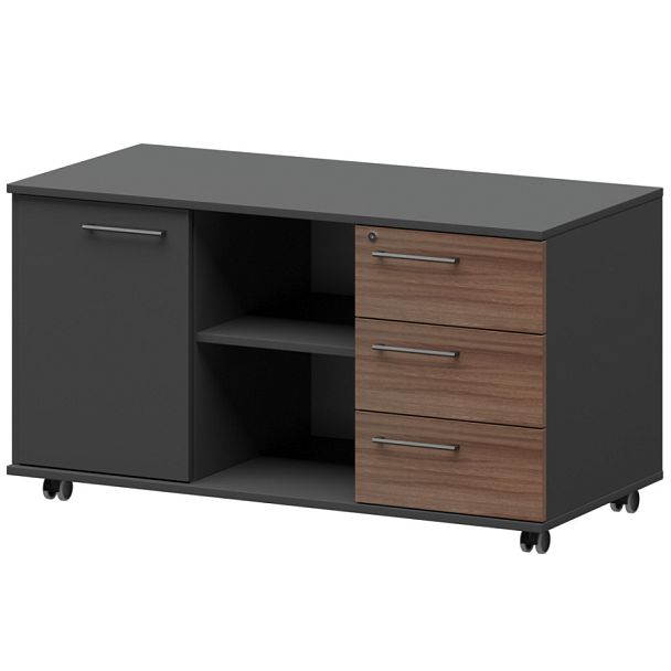 Креденция правая KZT-62R Темный шимо/Графит 1200x568x648 Кортез - Вид 1