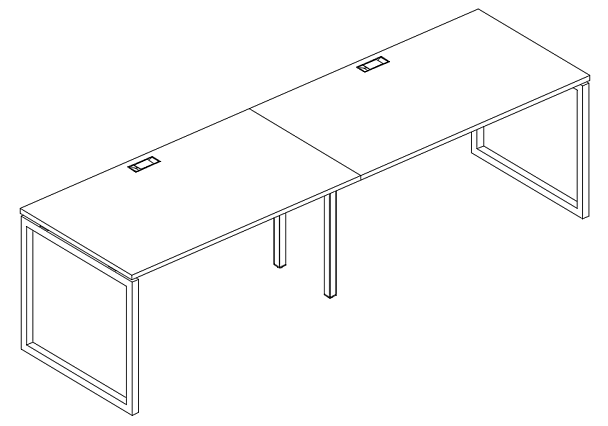 Рабочая станция (2х140) с металлокаркасом QUATTRO A4 А4 Б4 024-2 БП венге / металлокаркас белый - Вид 3