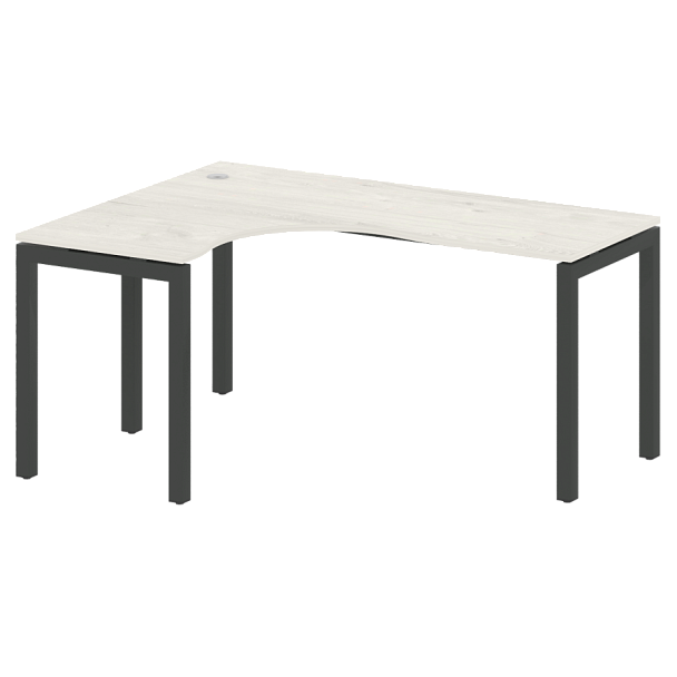 Metal System Quattro Стол криволинейный левый на П-образном м/к 50БП.СА-4 (L) Дуб наварра/Антрацит металл 1600*1200*750 - Вид 1