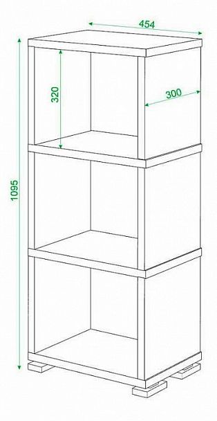 Стеллаж Домино СБ-15/3 Венге/Карамель - Вид 3