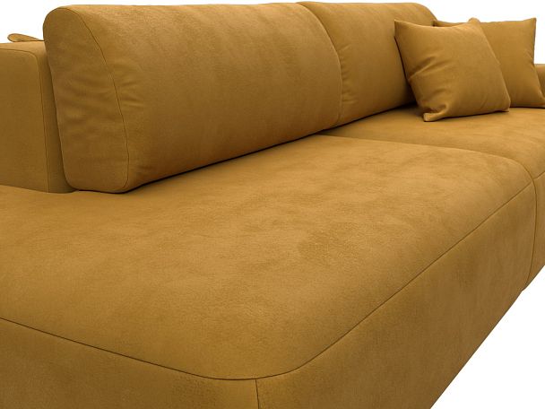 Диван прямой Лига-036 НПБ Модерн подлокотник справа Велюр желтый - Вид 4