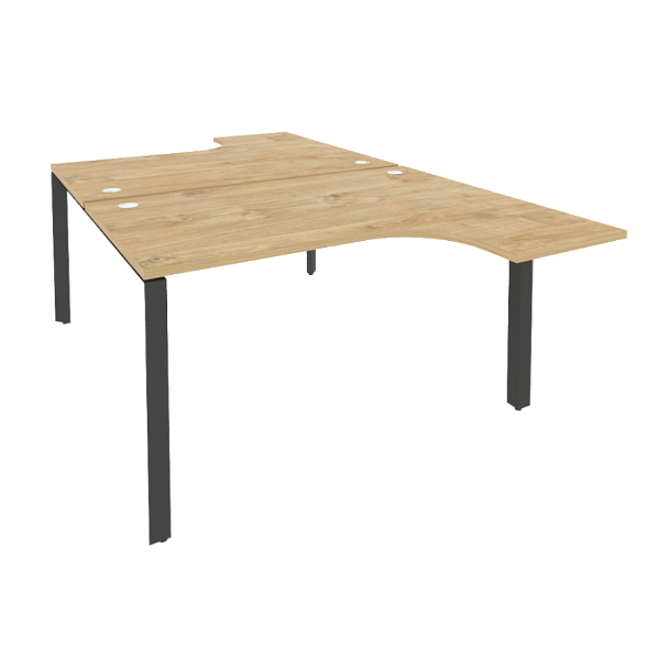 Onix Рабочая станция на П-образном м/к O.MP-D.SA-3 Тиквуд светлый/Антрацит металл 1380*2395*750 (1635/460) - Вид 1