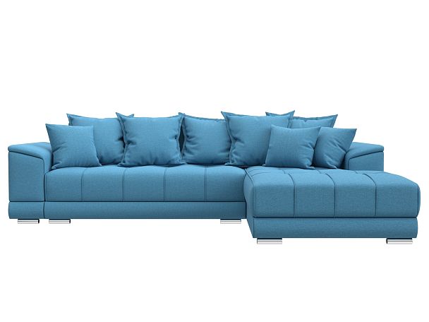 Диван угловой НордСтар правый угол Рогожка голубой - Вид 2