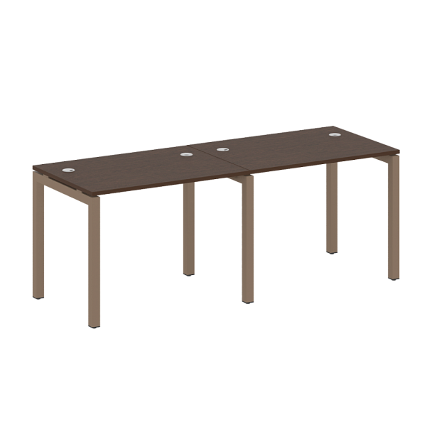 Metal System Quattro Р. ст. на 2 раб. места на П-образном м/к 50БП.СМ-2.1 Венге/Мокко металл 2000*720*750 - Вид 1