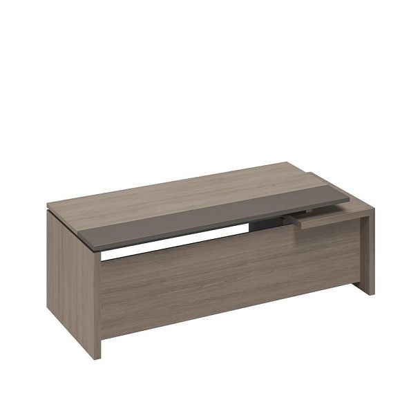 Стол руководителя с тумбой 3-ящичной с замком левый U.RUS РС 119 ДЧ/ЛС дуб виченца/лава серая - Вид 1