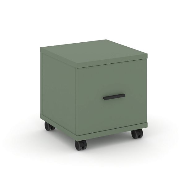 Concept Тумба мобильная 1 распаш. фасад CN.TUM-007 B Кобо/Металл Черный 420*420*448 - Вид 1