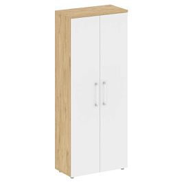 Шифт Шкаф высокий широкий SK.ST-1.9 Тиквуд Светлый/Белый Бриллиант 800*420*1977 - Фото предпросмотра