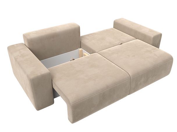 Диван прямой Лига-036 Классик Велюр бежевый - Вид 8