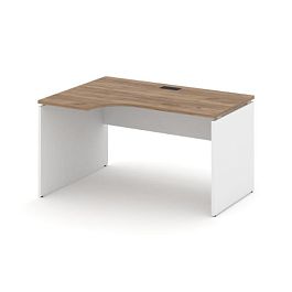 Стайл Проджект Стол рабочий эргоном. SN-D.SPA-002(L) Дуб Табак/Белый/Черная Заглушка 1580*600/980*75 - Фото предпросмотра