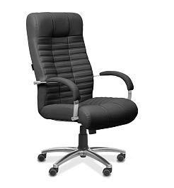 Кресло Атлант MK G кожа натуральная кожа с компаньоном / черная - Фото предпросмотра