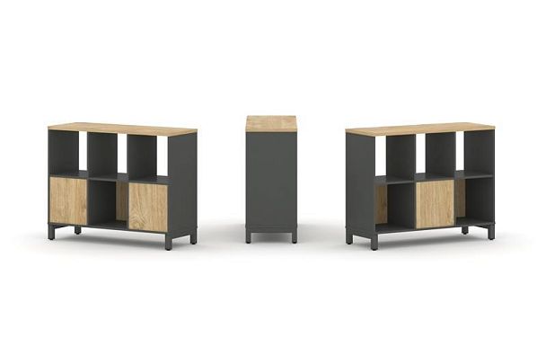 Style Project Набор стеллажа 2-х сторон., 2 яр. SN.NSD-231 Антрацит/Тиквуд Светлый/Металл Антрацит 1 - Вид 1