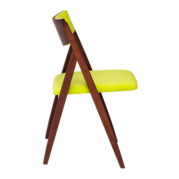 Стул раскладной Clack,  мягкая спинка, велюр Teddy 932, каркас бук морилка старинный орех - Вид 3