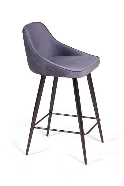 Стул полубарный Neo ромб, бархат серый 27 - Вид 4