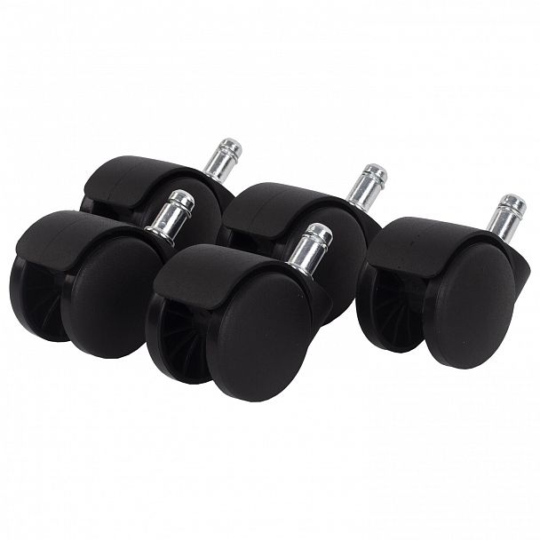 Колеса (ролики) BRABIX для кресла, пластиковые, КОМПЛЕКТ 5 шт., шток d11 мм, черные, в коробе, 532008 - Вид 8