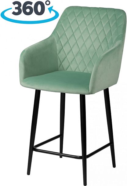 Комплект полубарных поворотных кресел Барли К, Confetti aquamarine/черный, 3 шт. - Вид 1