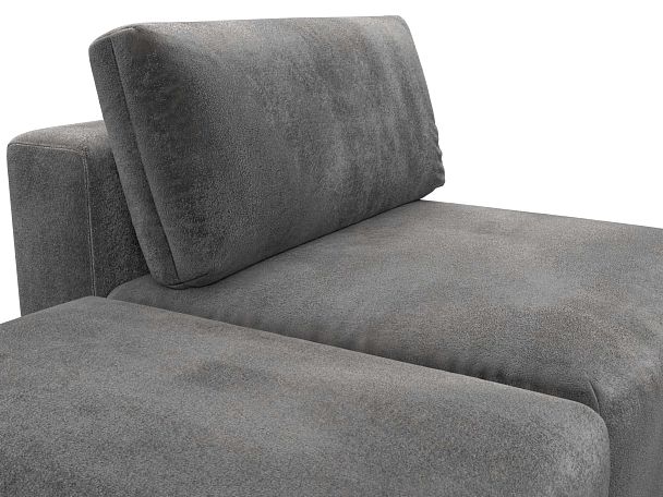 Модули диван и пуф Лига-060 НПБ Велюр серый - Вид 4