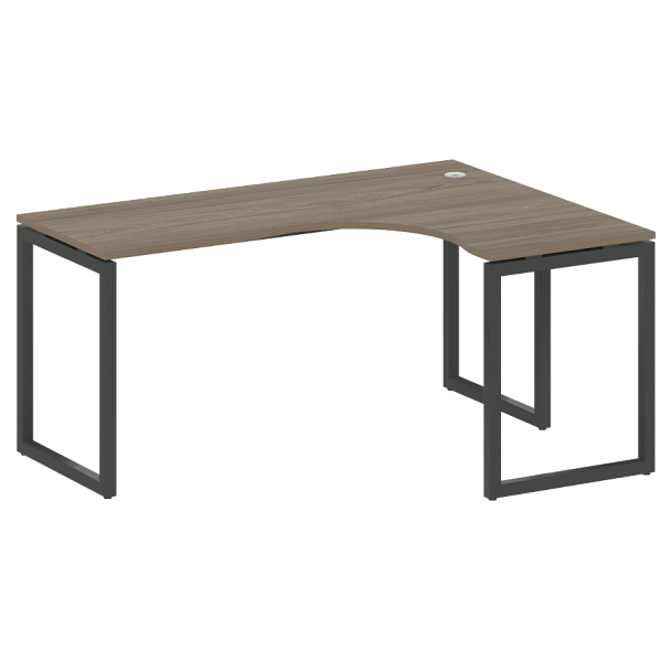 Metal System Quattro Стол криволинейный правый на О-образном м/к 40БО.СА-4 (R) Вяз/Антрацит металл 1600*1200*750 - Вид 1