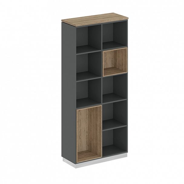 Стеллаж высокий "City" СИ 302-1  дуб гладстоун светлый/антрацит премиум - Вид 1