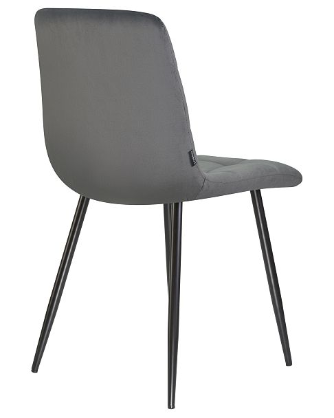 Стул обеденный DOBRIN ALEX (черные матовые ножки, темно-серый велюр (V108-91)) - Вид 4