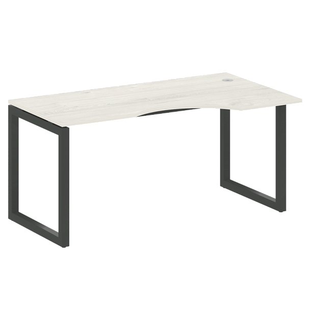 Metal System Quattro Стол криволинейный правый на О-образном м/к 50БО.СА-1 (R) Дуб наварра/Антрацит металл 1600*900*750 - Вид 1