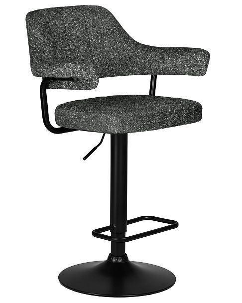 Стул барный DOBRIN CHARLY BLACK (серый твид (LEO11)) - Вид 2