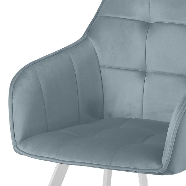 Кресло поворотное Мони, Confetti dusty blue/белый - Вид 8