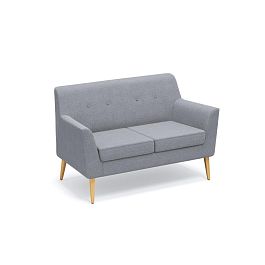 Диван 2-местный Киото Кт/2 ткань серая AU18/опоры лак - Фото предпросмотра