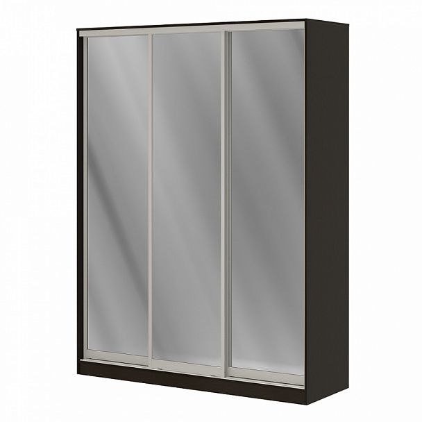 Шкаф купе 1,8 м с тремя зеркальными дверями "Система-M" ПК-ШК-КМШ240х180СЗ3-В1-179 дуб ферраре - Вид 1