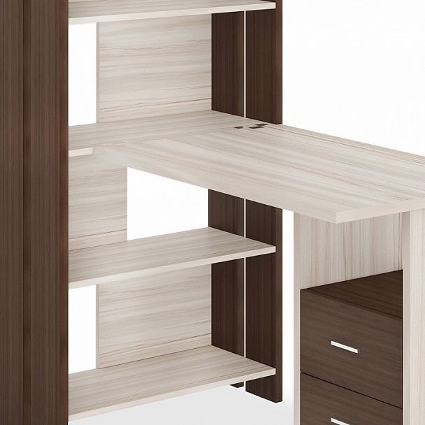 Стол компьютерный Домино Лайт СТЛ-ОВ+С100Прям+ТЯЛ Карамель/Шамони - Вид 3