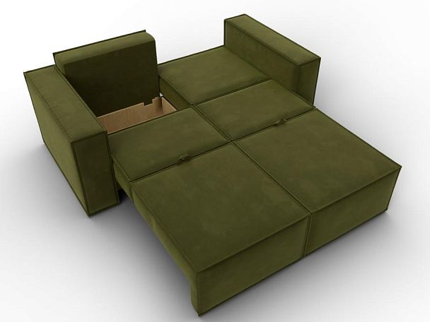 Диван прямой Куба мини Микровельвет зеленый - Вид 9