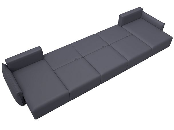 Диван П-образный Лига-051 НПБ МегаЛонг Экокожа серый - Вид 10