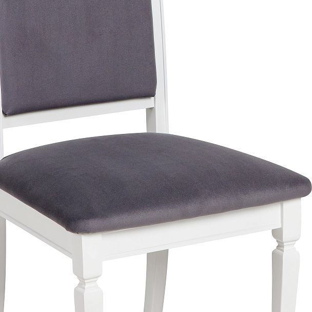 Комплект деревянных стульев с мягким сиденьем Бармс Белая эмаль/Серый велюр, 4 шт. - Вид 12